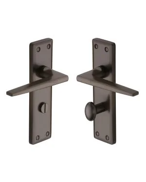 Heritage Brass Door Handle for Bathroom Kendal Design Matt Bronze finish
