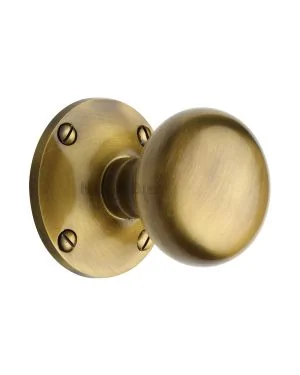Heritage Brass Mortice Knob on Rose Kensington Design Antique finish