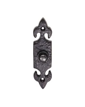 Fleur De Lys' Bell Push - Hammered Black