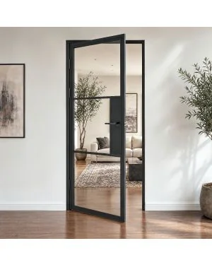 Manhattan Black Steel Single Door Set (Made to Measure)