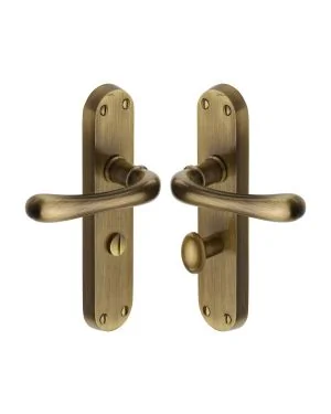 Heritage Brass Door Handle for Bathroom Luna Design Antique finish