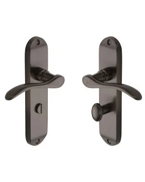 Heritage Brass Door Handle for Bathroom Maya Design Matt Bronze finish