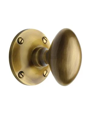 Heritage Brass Mortice Knob on Rose Mayfair Design Antique finish