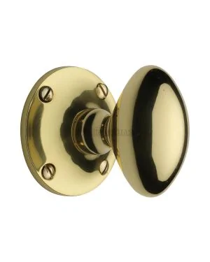Heritage Brass Mortice Knob on Rose Mayfair Design Polished Brass finish
