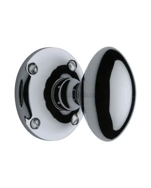 Heritage Brass Mortice Knob on Rose Mayfair Design Polished Chrome finish