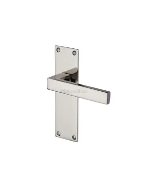 Heritage Brass Door Handle Lever Latch Metro Design Polished Nickel finish