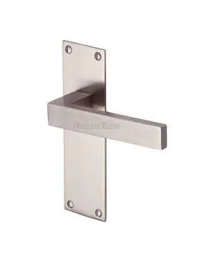Heritage Brass Door Handle Lever Latch Metro Design Satin Nickel finish