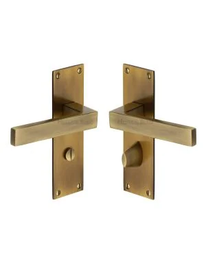 Heritage Brass Door Handle for Bathroom Metro Design Antique finish
