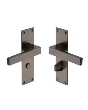 Heritage Brass Door Handle for Bathroom Metro Design Matt Bronze finish