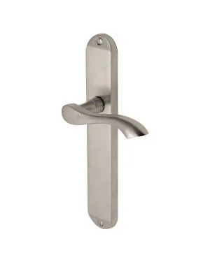 Heritage Brass Door Handle Lever Latch Algarve Long Design Satin Nickel finish
