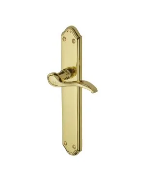 Heritage Brass Door Handle Lever Latch Verona Design Polished Brass finish