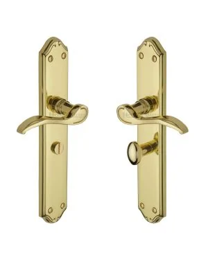 Heritage Brass Door Handle for Bathroom Verona Design Polished Brass finish