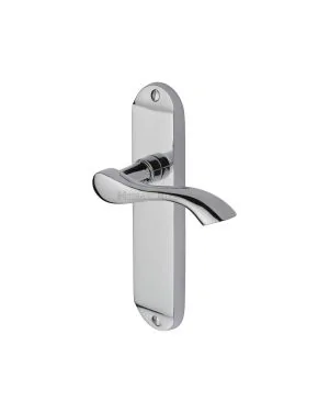 Heritage Brass Door Handle Lever Latch Algarve Design Polished Chrome finish