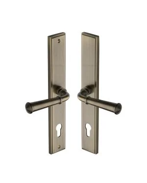 Heritage Brass Multi-Point Door Handle Lever Lock Colonial RH Design Antique Brass finish