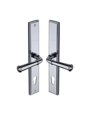 Heritage Brass Multi-Point Door Handle Lever Lock Colonial RH Design Polished Chrome finish