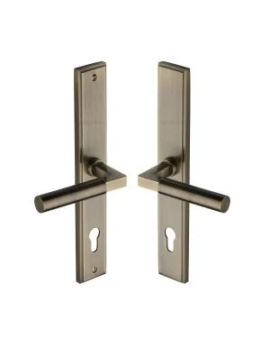 Heritage Brass Multi-Point Door Handle Lever Lock Bauhaus RH Design Antique Brass finish
