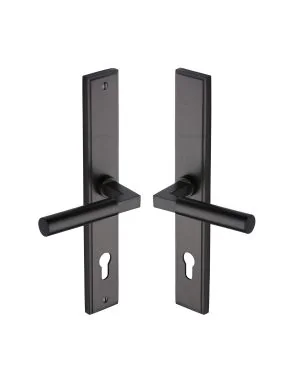 Heritage Brass Multi-Point Door Handle Lever Lock Bauhaus RH Design Matt Bronze finish