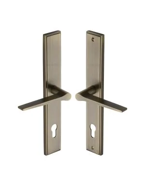 Heritage Brass Multi-Point Door Handle Lever Lock Gio LH Design Antique Brass finish