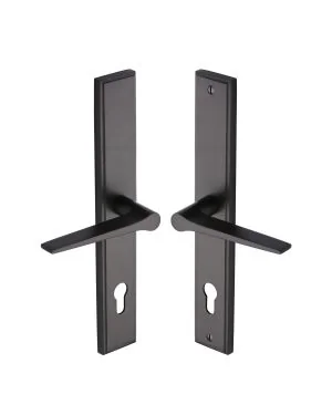 Heritage Brass Multi-Point Door Handle Lever Lock Gio LH Design Matt Bronze finish