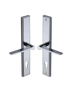 Heritage Brass Multi-Point Door Handle Lever Lock Gio LH Design Polished Chrome finish