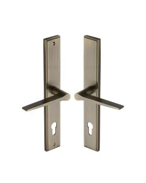 Heritage Brass Multi-Point Door Handle Lever Lock Gio RH Design Antique Brass finish