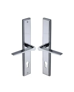 Heritage Brass Multi-Point Door Handle Lever Lock Gio RH Design Polished Chrome finish