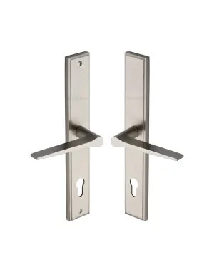 Heritage Brass Multi-Point Door Handle Lever Lock Gio RH Design Satin Nickel finish