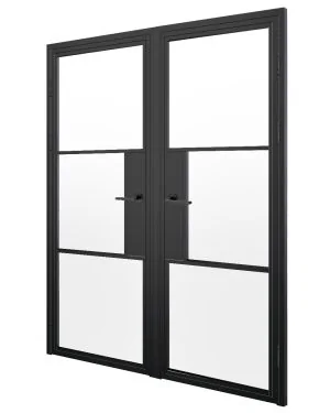 Manhattan Black Steel Double Door Set