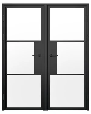 Manhattan Black Steel Double Door Set