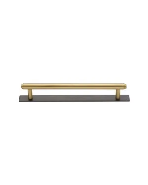 Heritage Brass Cabinet Pull Step Design with Plate 128mm CTC Matt Bronze/Satin Brass Finish