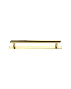 Heritage Brass Cabinet Pull Step Design with Plate 128mm CTC Polished Brass Finish