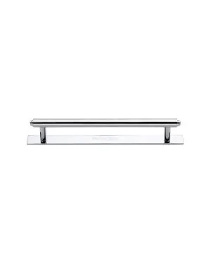 Heritage Brass Cabinet Pull Step Design with Plate 128mm CTC Polished Chrome Finish