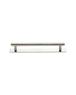Heritage Brass Cabinet Pull Step Design with Plate 128mm CTC Polished Nickel Finish