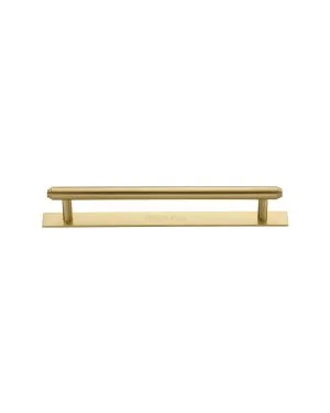 Heritage Brass Cabinet Pull Step Design with Plate 128mm CTC Satin Brass Finish
