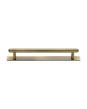 Heritage Brass Cabinet Pull Step Design with Plate 160mm CTC Antique Brass Finish