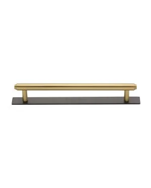 Heritage Brass Cabinet Pull Step Design with Plate 160mm CTC Matt Bronze/Satin Brass Finish