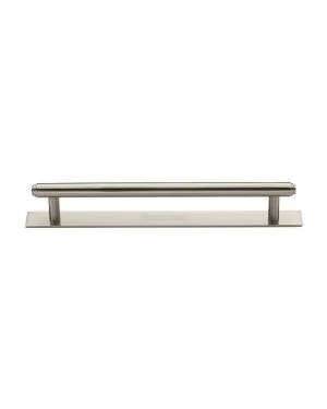 Heritage Brass Cabinet Pull Step Design with Plate 160mm CTC Satin Nickel Finish