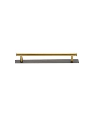 Heritage Brass Cabinet Pull Step Design with Plate 96mm CTC Matt Bronze/Satin Brass Finish