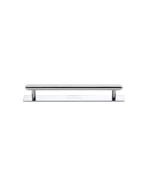 Heritage Brass Cabinet Pull Step Design with Plate 96mm CTC Polished Chrome Finish