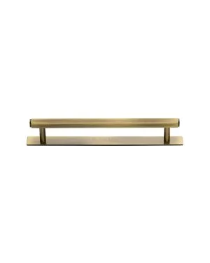Heritage Brass Cabinet Pull Hexagonal Design with Plate 128mm CTC Antique Brass Finish