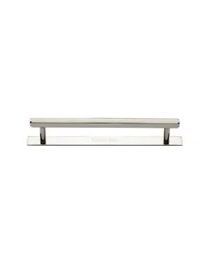 Heritage Brass Cabinet Pull Hexagonal Design with Plate 128mm CTC Polished Nickel Finish