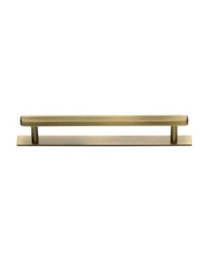 Heritage Brass Cabinet Pull Hexagonal Design with Plate 160mm CTC Antique Brass Finish