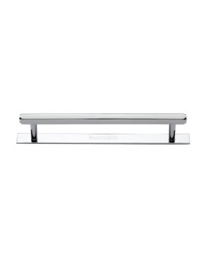 Heritage Brass Cabinet Pull Hexagonal Design with Plate 160mm CTC Polished Chrome Finish