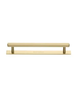 Heritage Brass Cabinet Pull Hexagonal Design with Plate 160mm CTC Satin Brass Finish