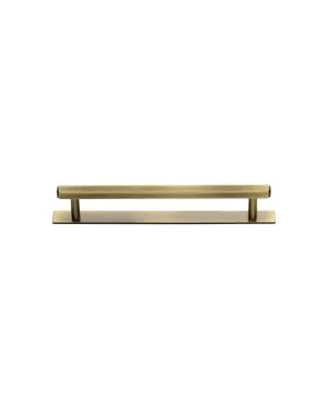 Heritage Brass Cabinet Pull Hexagonal Design with Plate 96mm CTC Antique Brass Finish