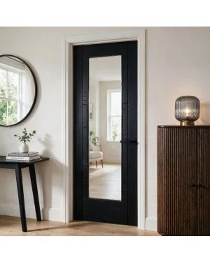 Pollino Black 1-Light Fire Door (FD30)