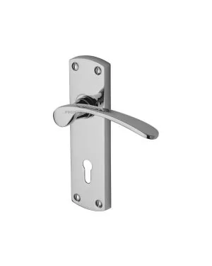 Project Hardware Door Handle Lever Lock Luca Design Polished Chrome finish