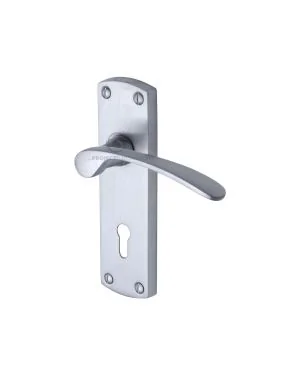 Project Hardware Door Handle Lever Lock Luca Design Satin Chrome finish