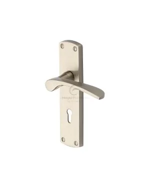Project Hardware Door Handle Lever Lock Luca Design Satin Nickel finish
