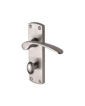 Project Hardware Door Handle for Bathroom Luca Design Satin Chrome finish